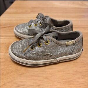 Kate Spade Keds Silver Glitter Shoes